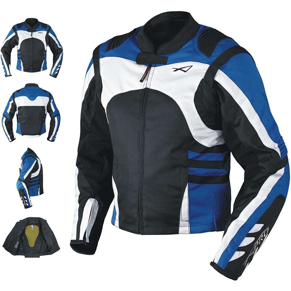 American-Pro DYABLEX Motorradjacke aus schwarzem, blauem Stoff