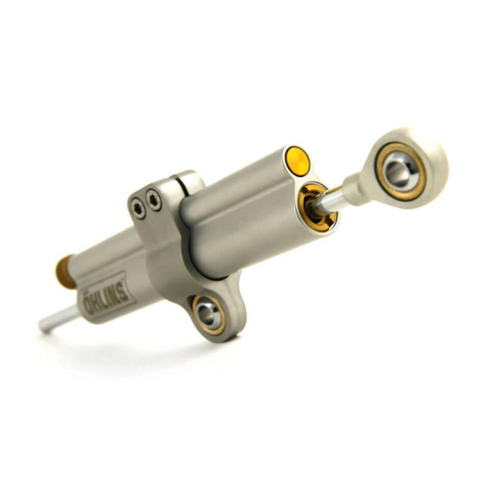 Ammortizzatore di sterzo Ohlins corsa 68mm OH168 CNC Racing Argento