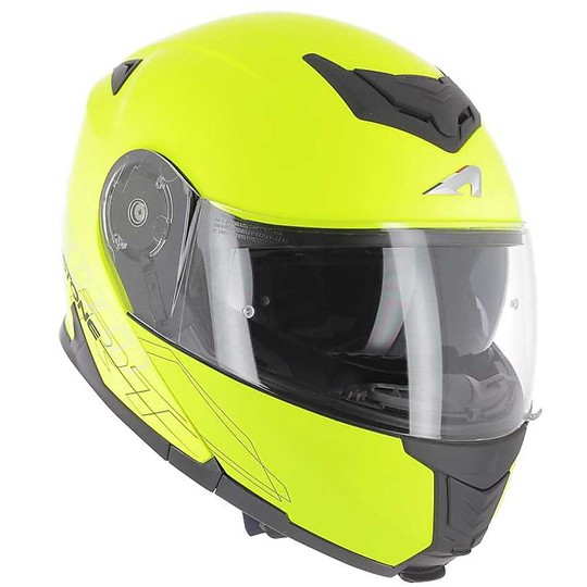 Approbation de casque de moto modulaire P / J Astone RT1200 jaune fluo