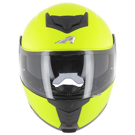 Approbation de casque de moto modulaire P / J Astone RT1200 jaune fluo