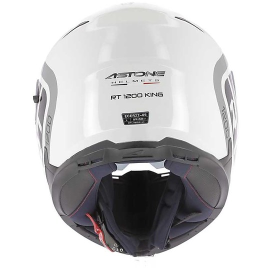 Approbation de casque de moto modulaire P / J Astone RT1200 KING blanc brillant