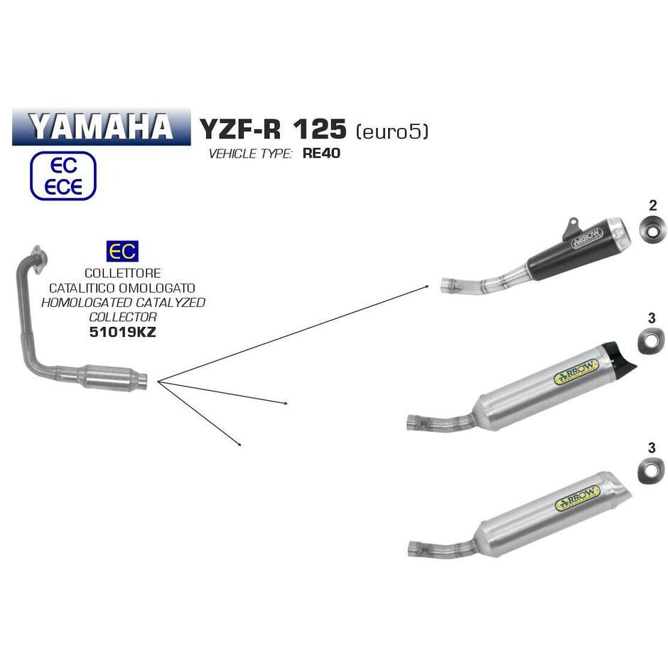Approved Catalytic Converter for Yamaha YZF-R 125