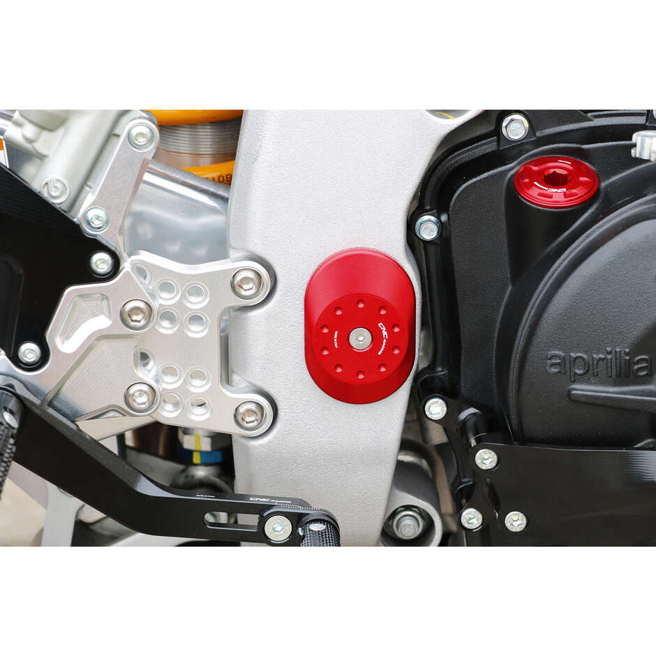 APRILIA SWINGARM PIVOT CAP KIT CNC Racing TT348 Red