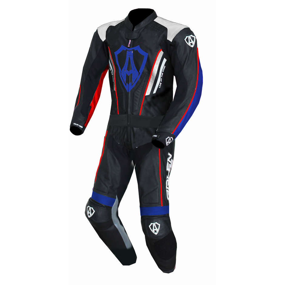 Arlen Ness LS2 181376 Divisible Leather Motorcycle Suit Black Red Blue