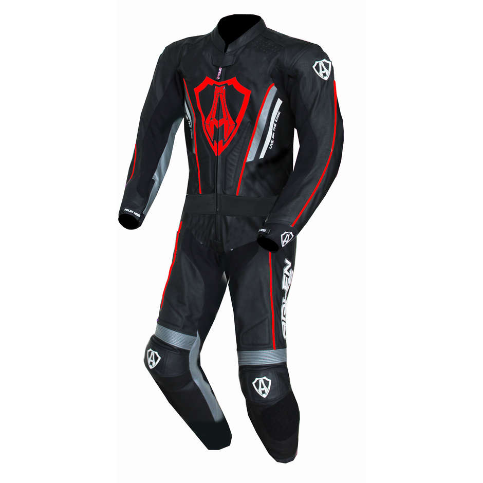 Arlen Ness LS2 181376 Divisible Leather Motorcycle Suit Black Red White