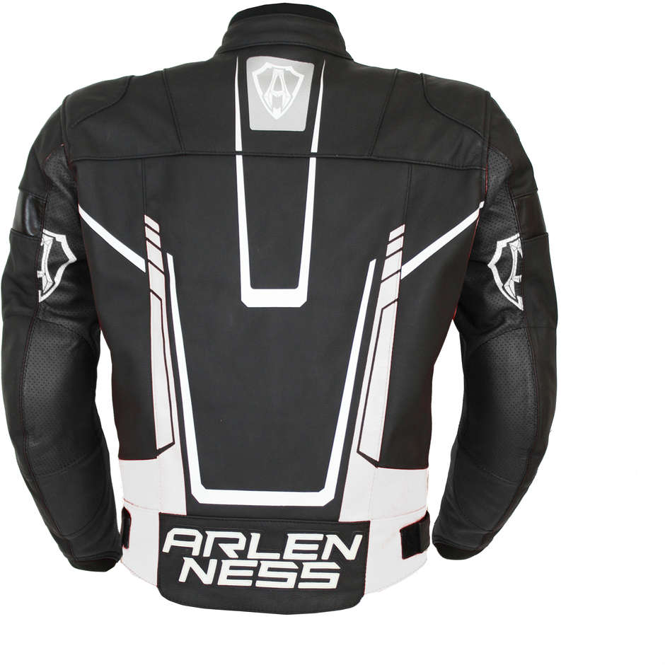 Arlen ness Sports Leather Motorcycle Jacket LJ 9138 AN Black White CE Certified