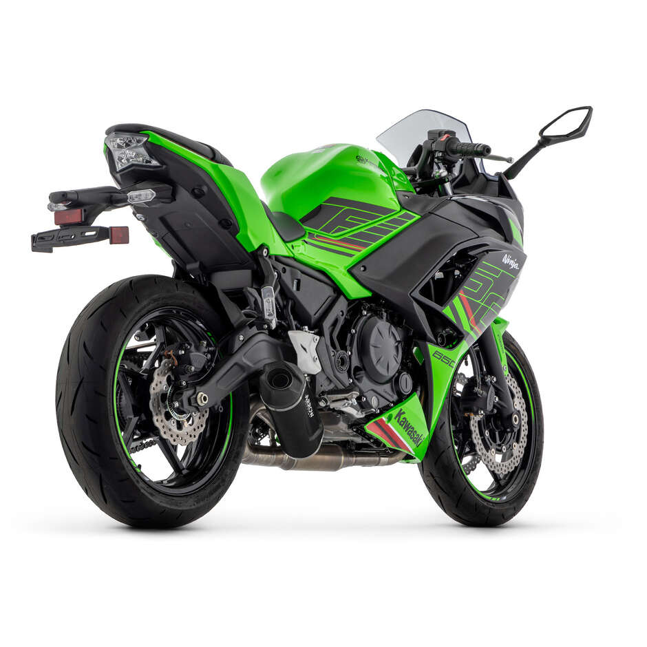 Arrow Approved Complete Exhaust with Indy Race EVO Dark Aluminum Silencer for Kawasaki NINJA 650 (35Kw) / Z 650 (35Kw) (24-25)