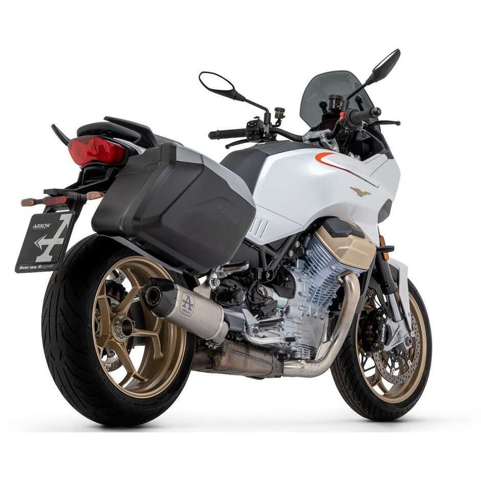 Arrow Indy-Race aluminum exhaust with carby end cap for Moto Guzzi V100 Mandello (23-24)