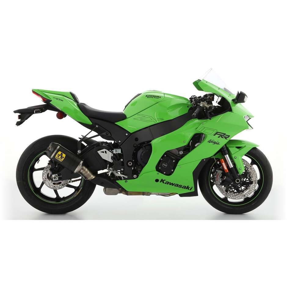 Arrow Indy Race carbon exhaust with carby end cap and titanium link pipe for Kawasaki ZX-10RR (21-24)