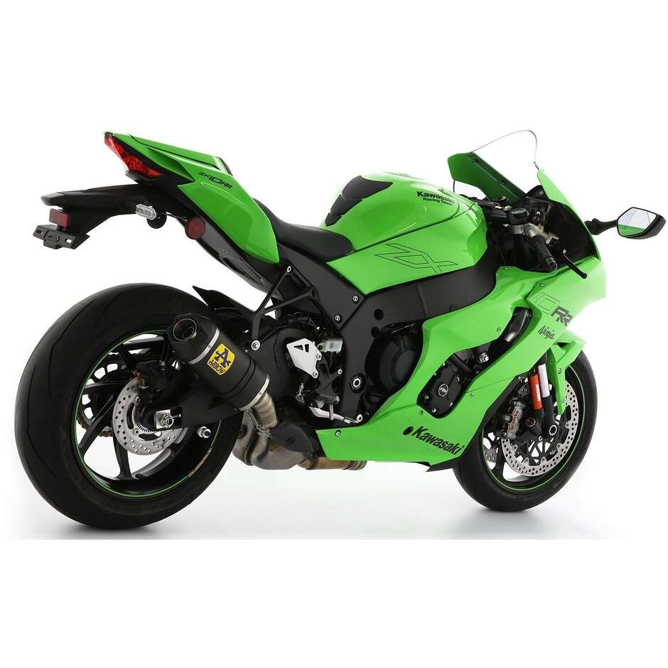 Arrow Indy Race carbon exhaust with carby end cap and titanium link pipe for Kawasaki ZX-10RR (21-24)