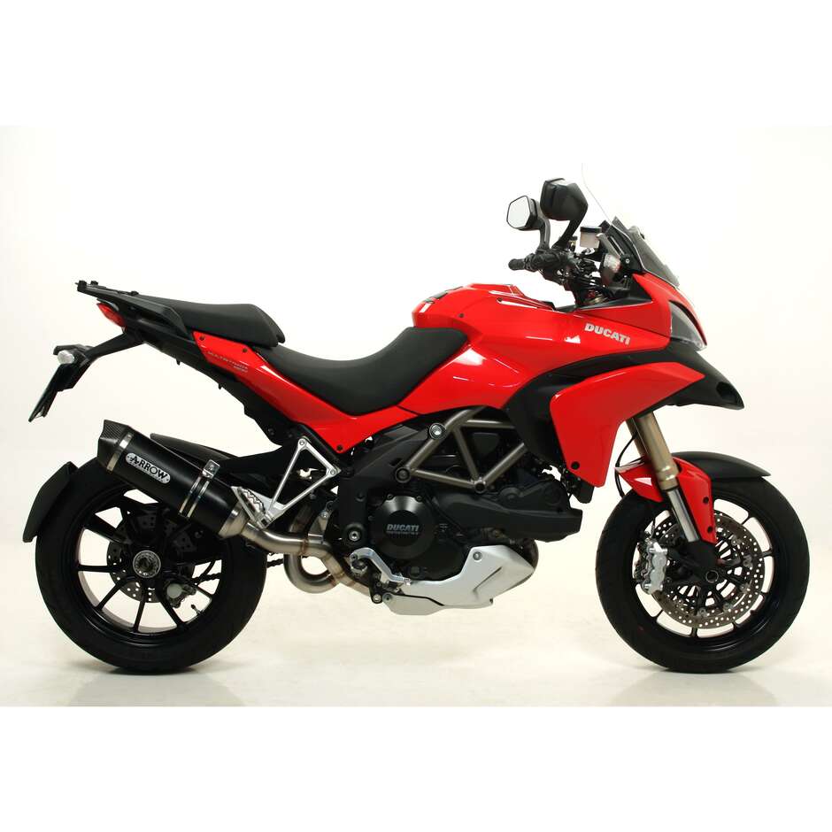 Arrow Indy Race Dark Aluminum Exhaust with Carby End Cap for Ducati Multistrada 1200 / 1200S (15-17); Multistrada 1260 / 1260 S (18-20)