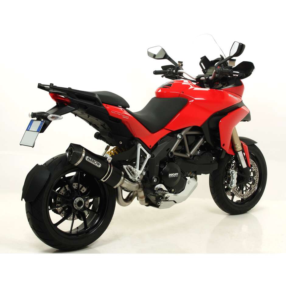 Arrow Indy Race Dark Aluminum Exhaust with Carby End Cap for Ducati Multistrada 1200 / 1200S (15-17); Multistrada 1260 / 1260 S (18-20)