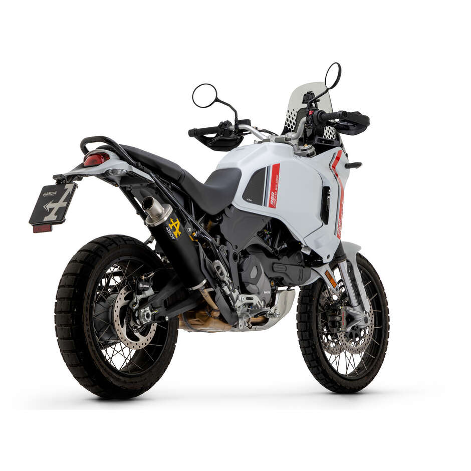 Arrow Indy Race Dark Aluminum Exhaust with Stainless Steel End Cap for Ducati Desert X 950 (22-24)