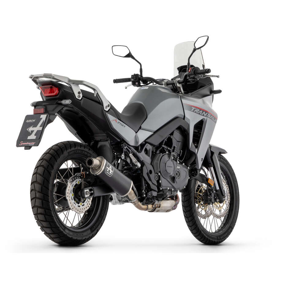 Arrow Indy Race Dark Aluminum Exhaust with Stainless Steel End Cap for Honda XL 750 TRANSALP (23-24)