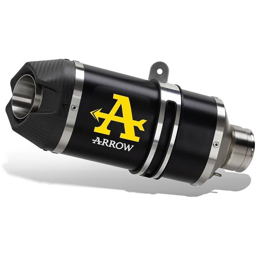 Arrow Indy Race Dunkelaluminium-Auspuffanlage mit Vergaser-Endkappe für Yamaha Tenere 700 (19-20)