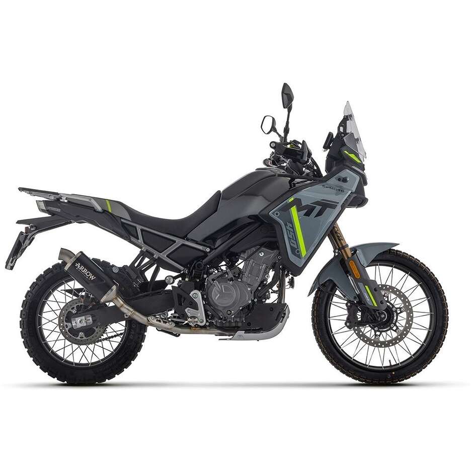 Arrow Indy Race EVO Auspuffanlage aus dunklem Aluminium mit Edelstahl-Endkappe für CF Moto 450 MT