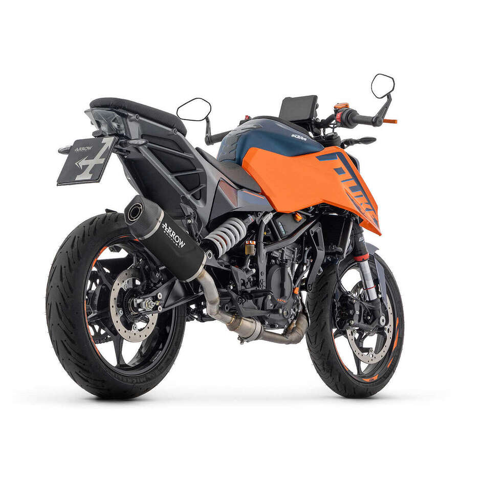 Arrow Indy Race EVO Dark Aluminum Exhaust Muffler with Carby End Cap KTM DUKE 125 / 390 (24-25)