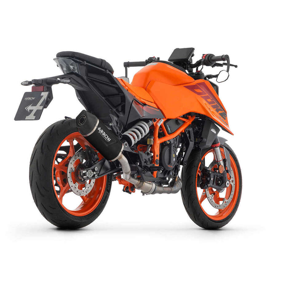 Arrow Indy Race EVO Dark Aluminum Exhaust Muffler with Carby End Cap KTM DUKE 125 / 390 (24-25)
