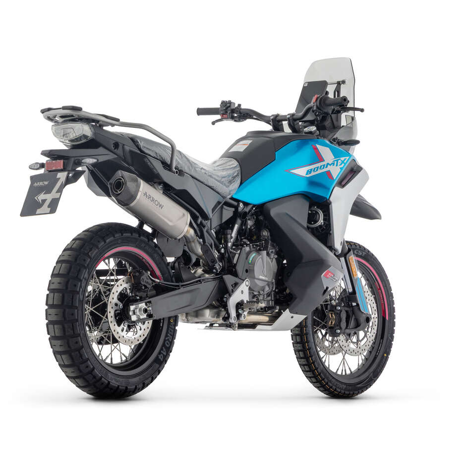 Arrow Indy Race EVO Dunkelaluminium-Auspuffanlage mit Vergaser-Endkappe für CF Moto 800 MT-X (25)