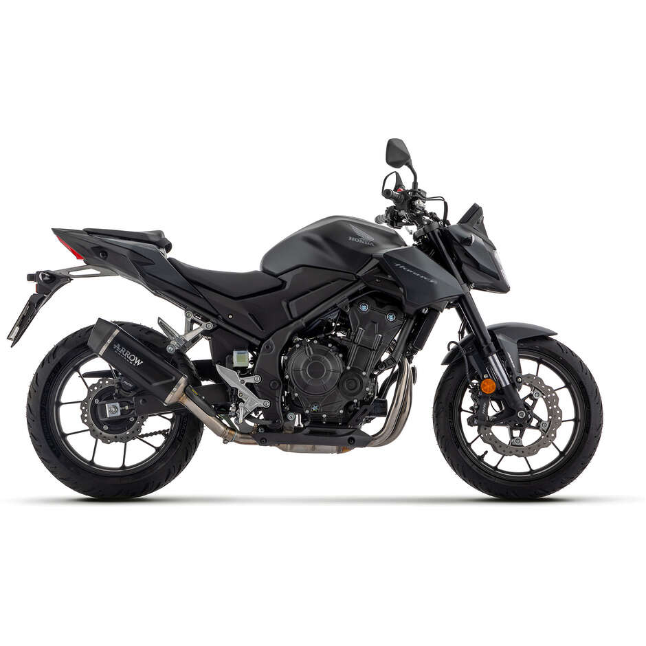 Arrow Indy Race EVO Dunkelaluminium-Auspuffanlage mit Vergaser-Endkappe für Honda CB 500 Hornet / NX 500 (24-25)