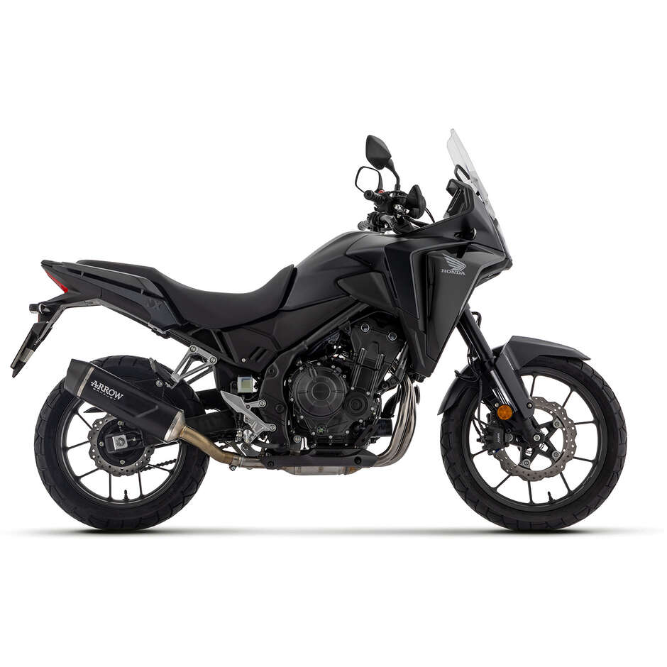 Arrow Indy Race EVO Dunkelaluminium-Auspuffanlage mit Vergaser-Endkappe für Honda CB 500 Hornet / NX 500 (24-25)