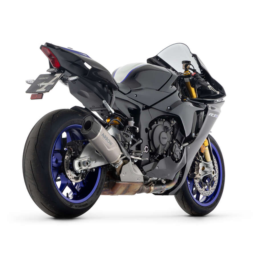 Arrow Indy Race EVO titanium exhaust with carbon end cap for Yamaha YZF R1 (15-25)