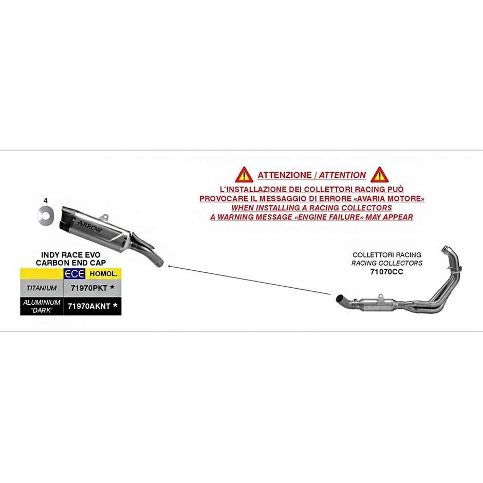Arrow Indy Race EVO Titanium Silencer with Carby End Cap Yamaha MT-09 / MT-09 SP