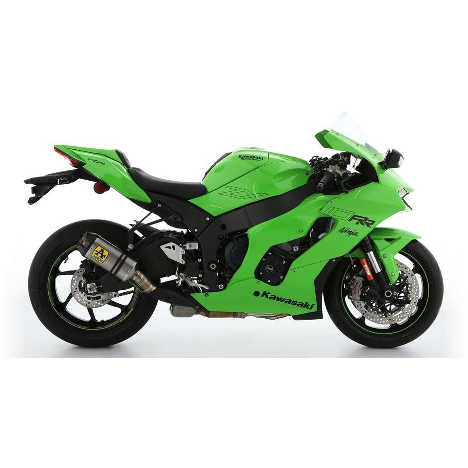Arrow Indy Race titanium exhaust with carby end cap and titanium link pipe For Kawasaki ZX-10R / RR (21-24)