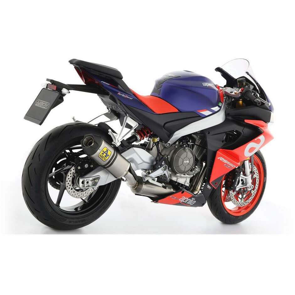 Arrow Indy-Race titanium exhaust with carby end cap for Aprilia RS 660 (20-24); Tuono 660 (21-24)