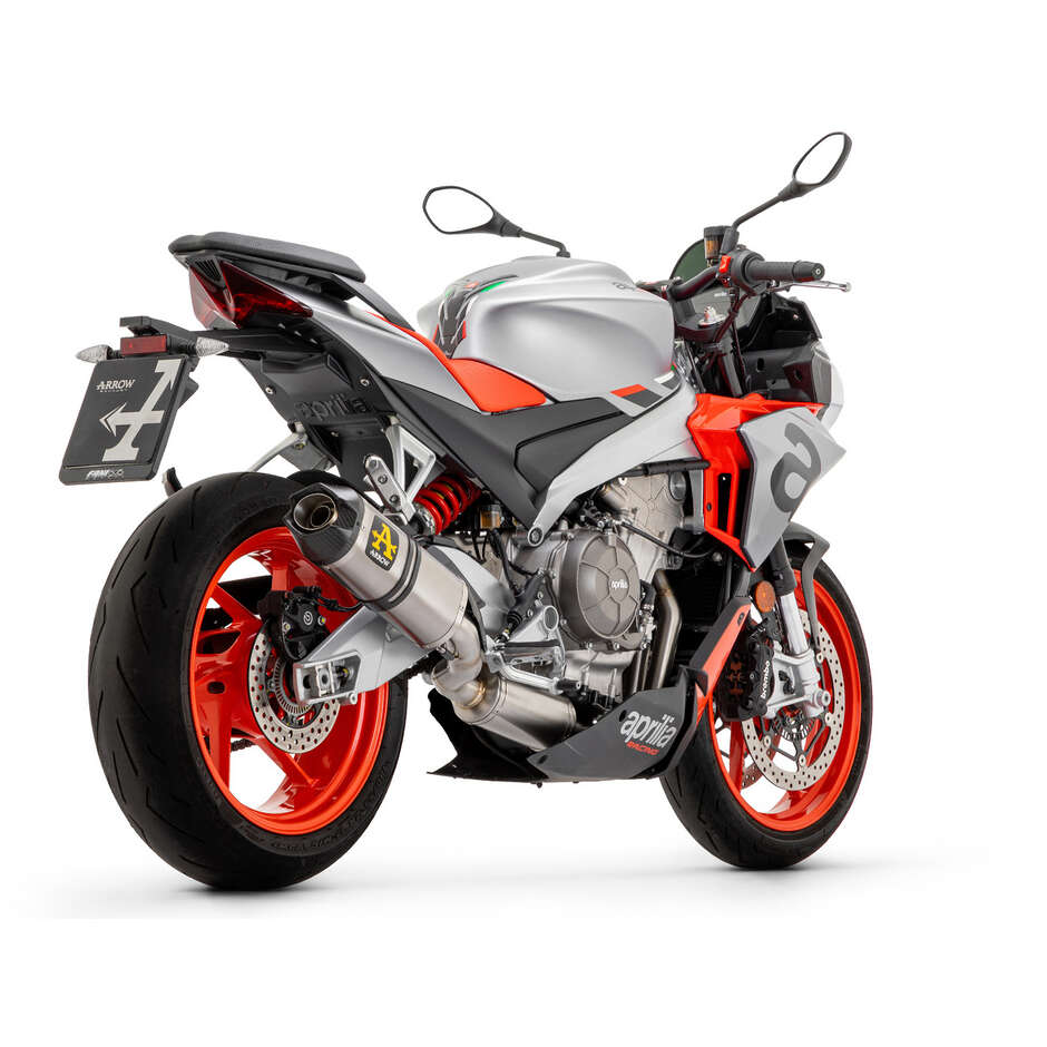 Arrow Indy-Race titanium exhaust with carby end cap for Aprilia RS 660 (20-24); Tuono 660 (21-24)