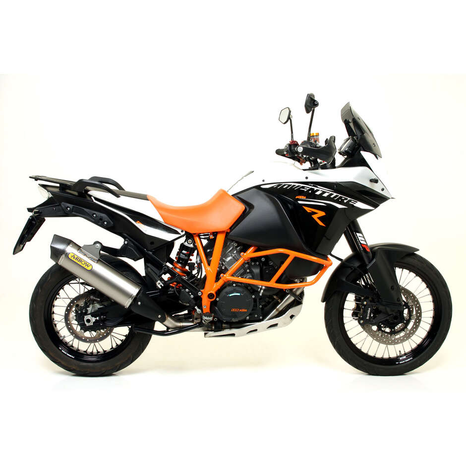 Arrow Maxi Race-Tech aluminum exhaust with carby end cap for KTM 1190 Adventure 1190 (13-16); Adventure 1050 (15-16); Super Adventure 1290 (15-20); Adventure 1090 (17-20)