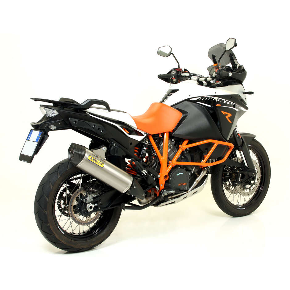 Arrow Maxi Race-Tech aluminum exhaust with carby end cap for KTM 1190 Adventure 1190 (13-16); Adventure 1050 (15-16); Super Adventure 1290 (15-20); Adventure 1090 (17-20)