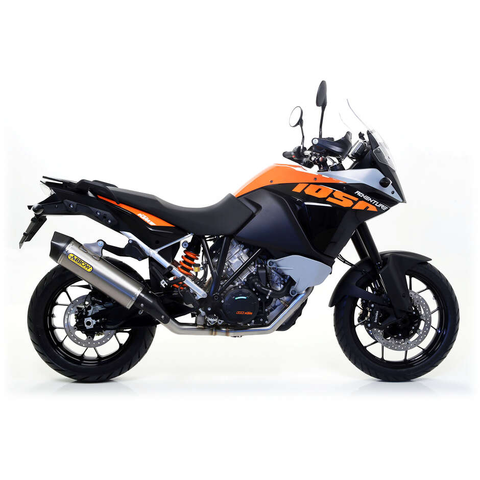 Arrow Maxi Race-Tech aluminum exhaust with carby end cap for KTM 1190 Adventure 1190 (13-16); Adventure 1050 (15-16); Super Adventure 1290 (15-20); Adventure 1090 (17-20)