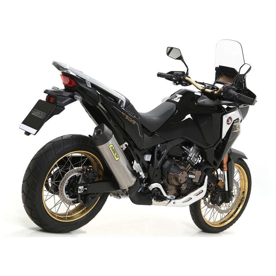 Arrow Maxi Race-Tech titanium exhaust with carbon fiber end cap for Honda Africa Twin CRF 1100 L (20-26); Africa Twin CRF 1100 Adventure Sport (20-26)