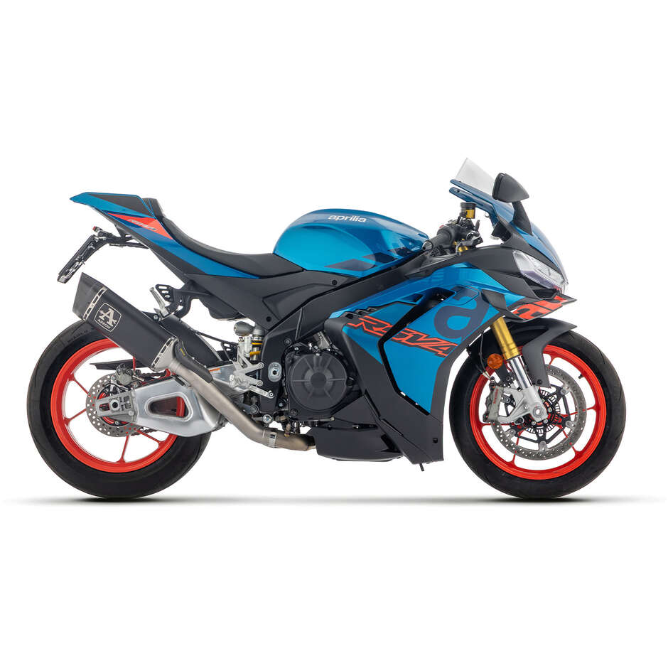 Arrow Pista Dark Titanium Exhaust with Stainless Steel Link Pipe For RSV4 1100 Factory (21-24); Tuono V4 1100 (21-25); RSV4 1100 (25)