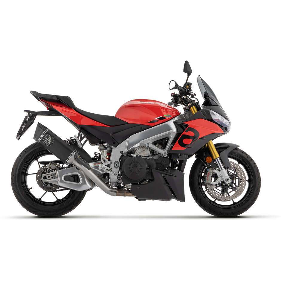 Arrow Pista Dark Titanium Exhaust with Titanium Link Pipe for Aprilia RSV4 1100 Factory (21-24); Tuono V4 1100 (21-25); RSV4 1100 (25)