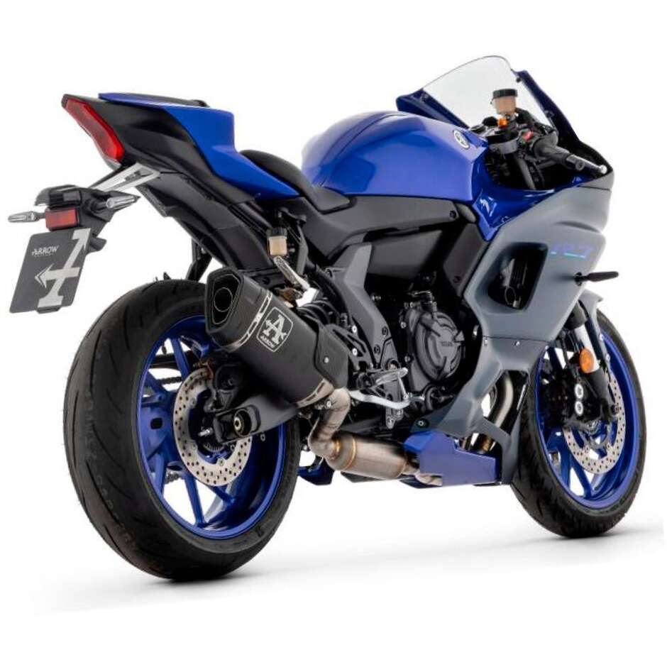 Arrow Pista Dark Titanium Full Exhaust with Carby End Cap for Yamaha YZF R7 (21-24)