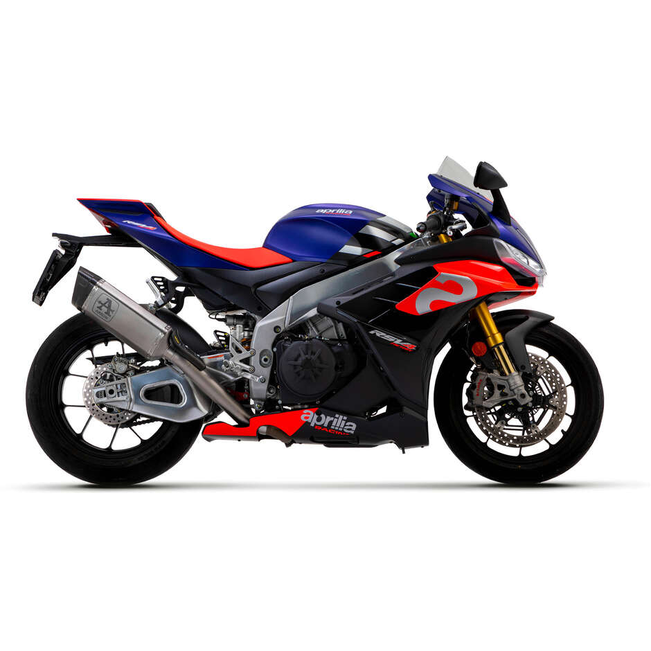 Arrow Pista titanium exhaust with titanium link pipe for Aprilia RSV4 1100 Factory (21-24); Tuono V4 1100 (21-25); RSV4 1100 (25)