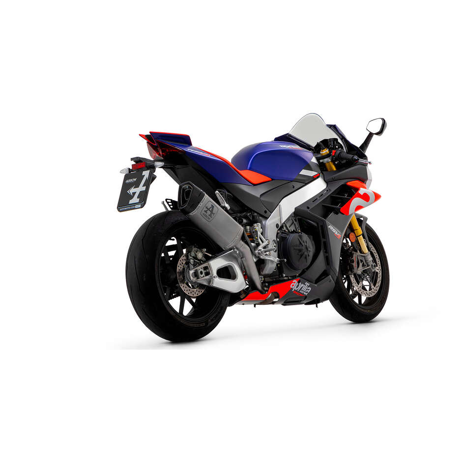 Arrow Pista titanium exhaust with titanium link pipe for Aprilia RSV4 1100 Factory (21-24); Tuono V4 1100 (21-25); RSV4 1100 (25)