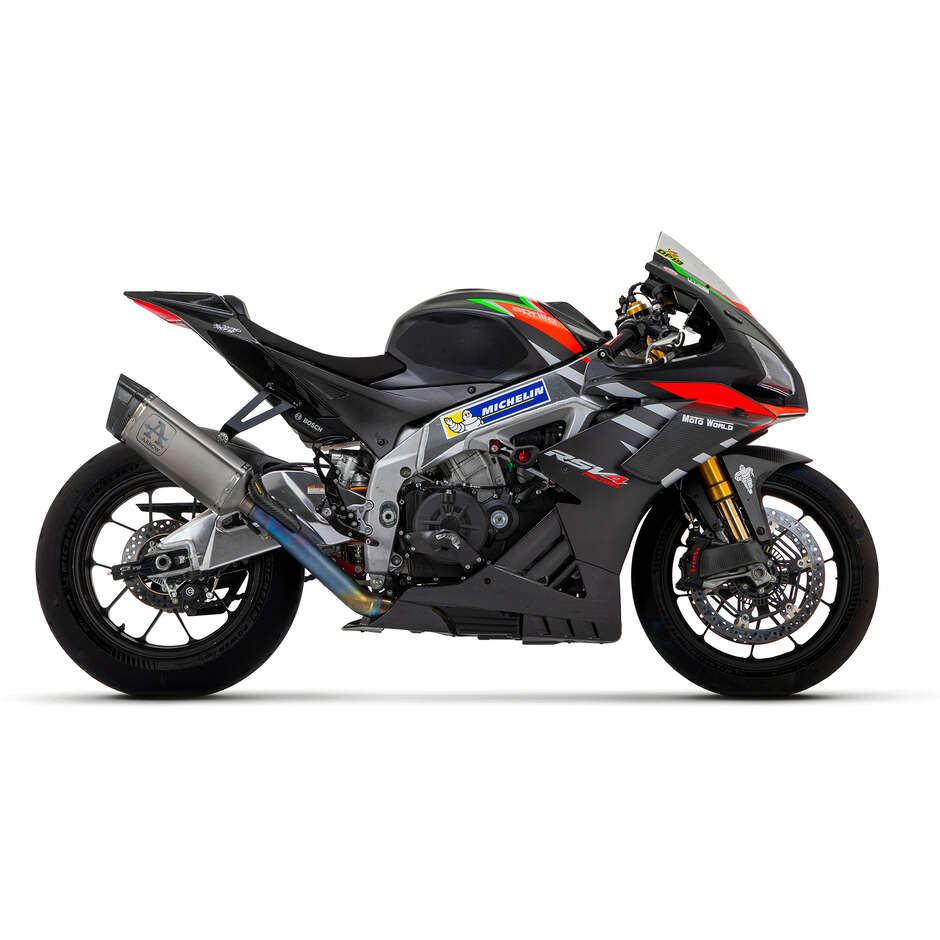 Arrow Pista titanium silencer with titanium link pipe For Aprilia RSV 4 1100 Factory (19-20)