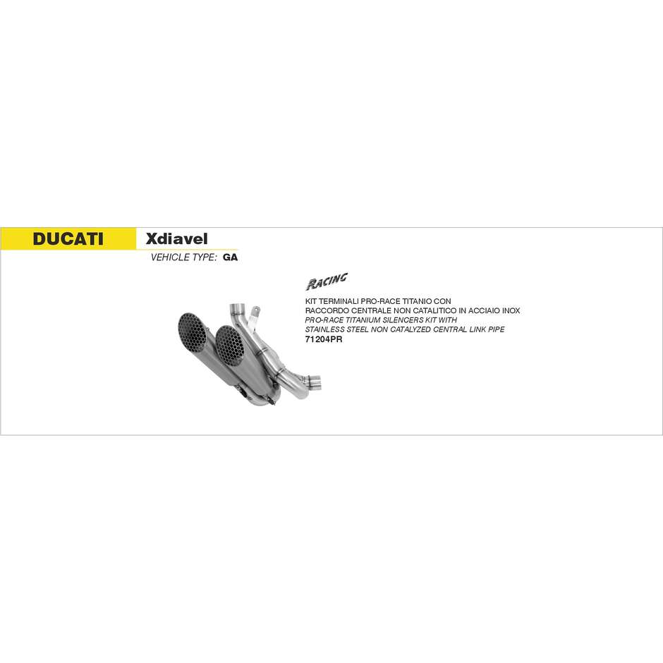 Arrow Pro-Race Titanium Exhaust Kit for Ducati XDiavel (16-20)