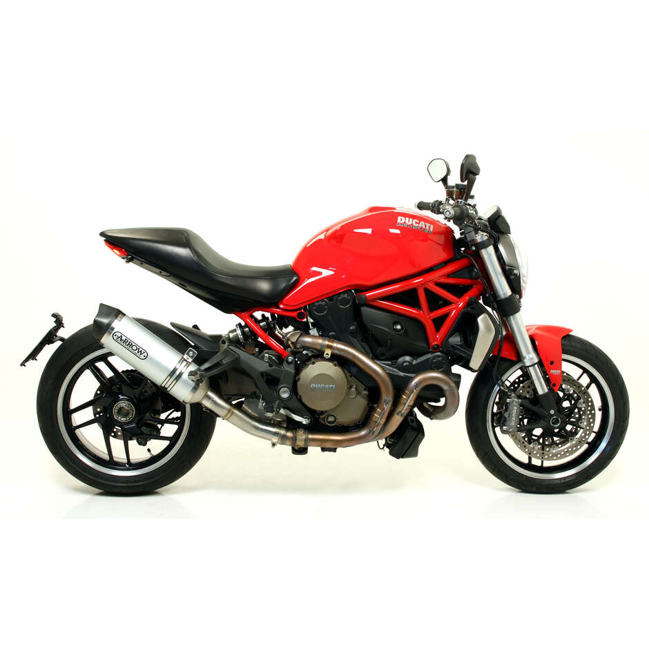 Arrow Race-Tech aluminum exhaust with carby end cap for Ducati Multistrada 1200 / 1200S (10-14); Diavel (11-16); Monster 1200 (14-15); Monster 821 (15-17)