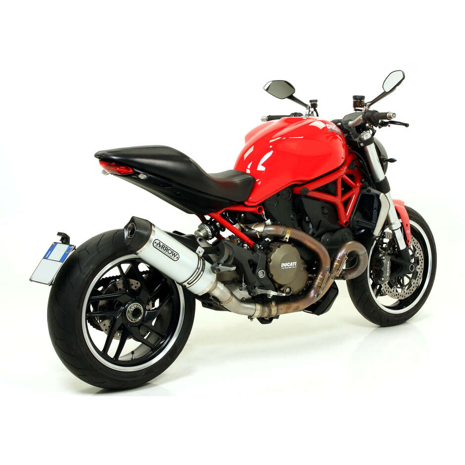 Arrow Race-Tech aluminum exhaust with carby end cap for Ducati Multistrada 1200 / 1200S (10-14); Diavel (11-16); Monster 1200 (14-15); Monster 821 (15-17)
