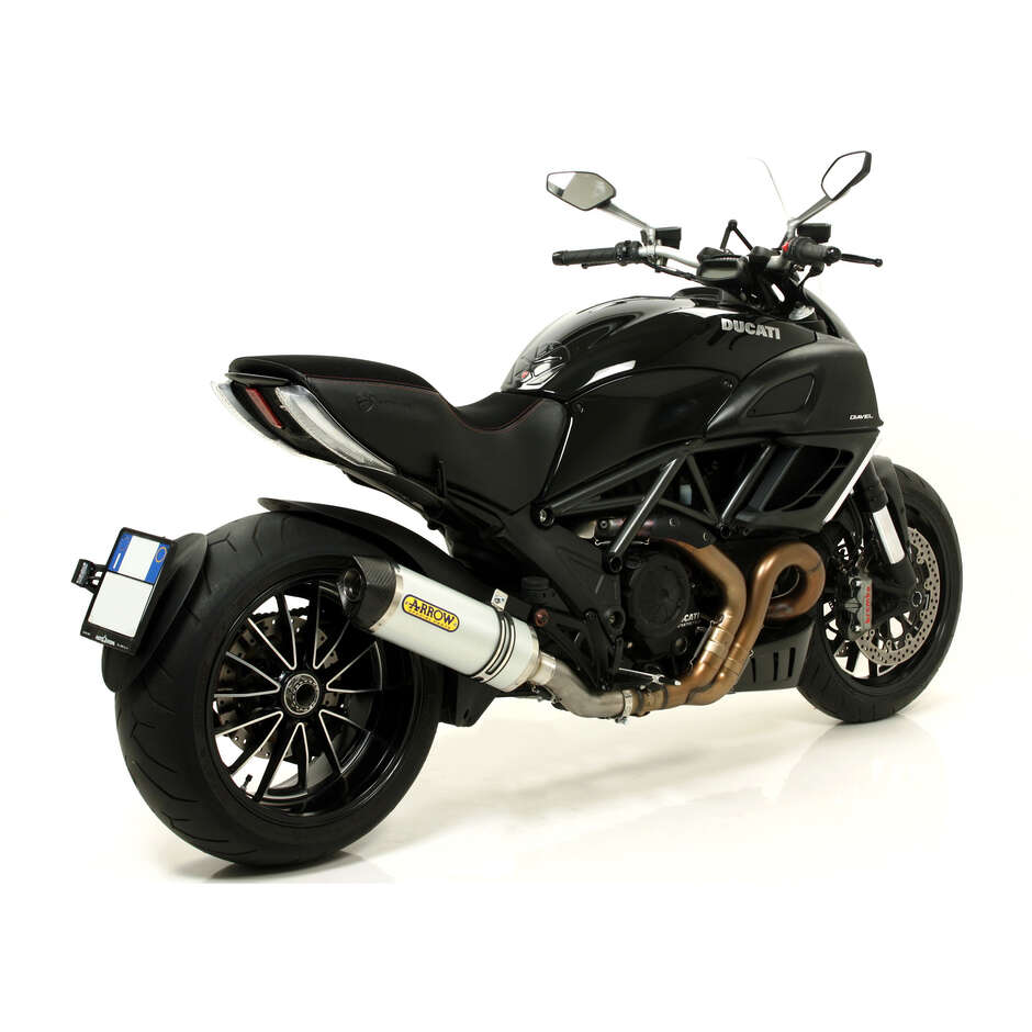 Arrow Race-Tech aluminum exhaust with carby end cap for Ducati Multistrada 1200 / 1200S (10-14); Diavel (11-16); Monster 1200 (14-15); Monster 821 (15-17)
