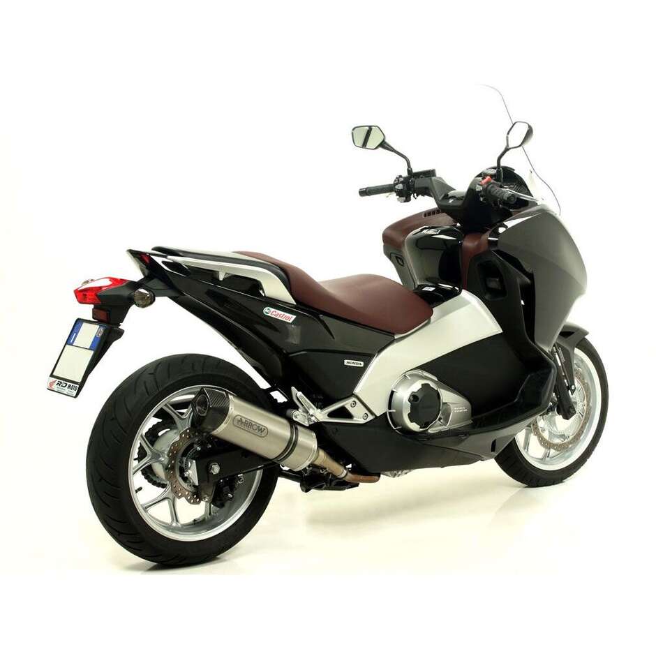 Arrow Race-Tech aluminum exhaust with carby end cap for Honda NC 700 S (12-14); NC 700 X / D Integra (13-14); NC 750 S / XD Integra (14-20)