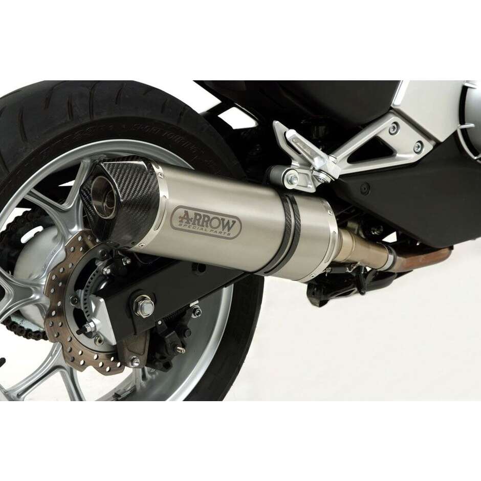 Arrow Race-Tech aluminum exhaust with carby end cap for Honda NC 700 S (12-14); NC 700 X / D Integra (13-14); NC 750 S / XD Integra (14-20)