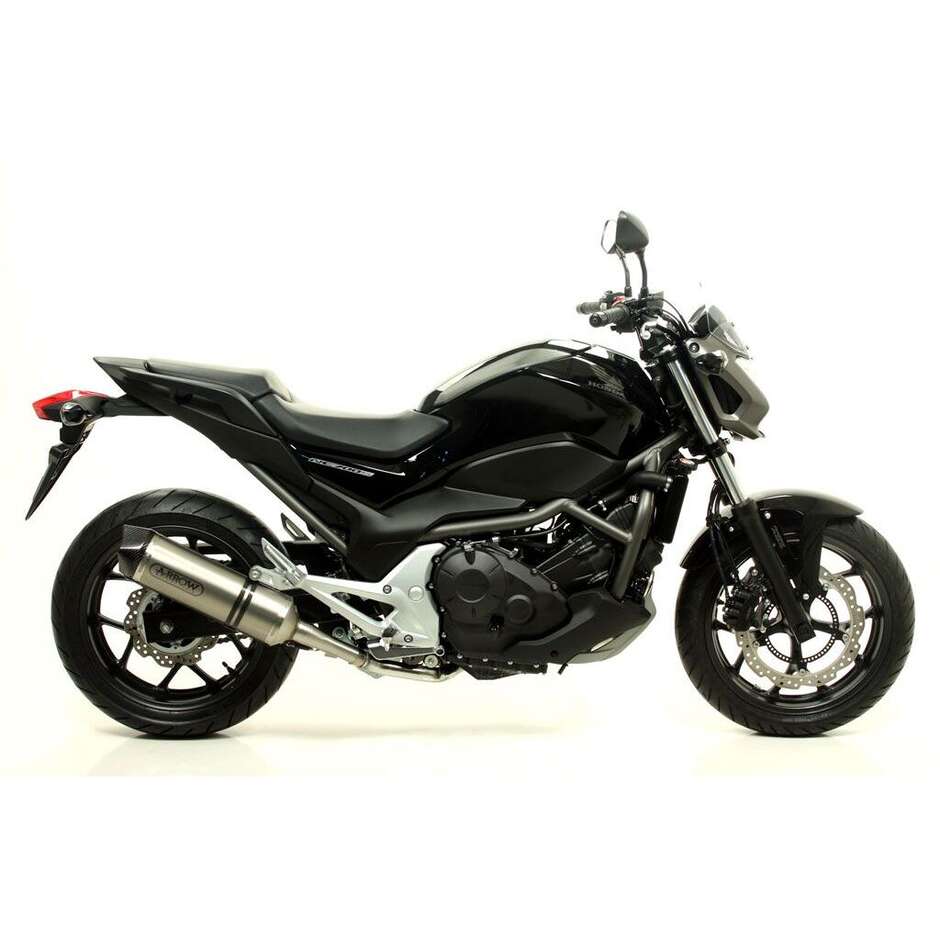 Arrow Race-Tech aluminum exhaust with carby end cap for Honda NC 700 S (12-14); NC 700 X / D Integra (13-14); NC 750 S / XD Integra (14-20)