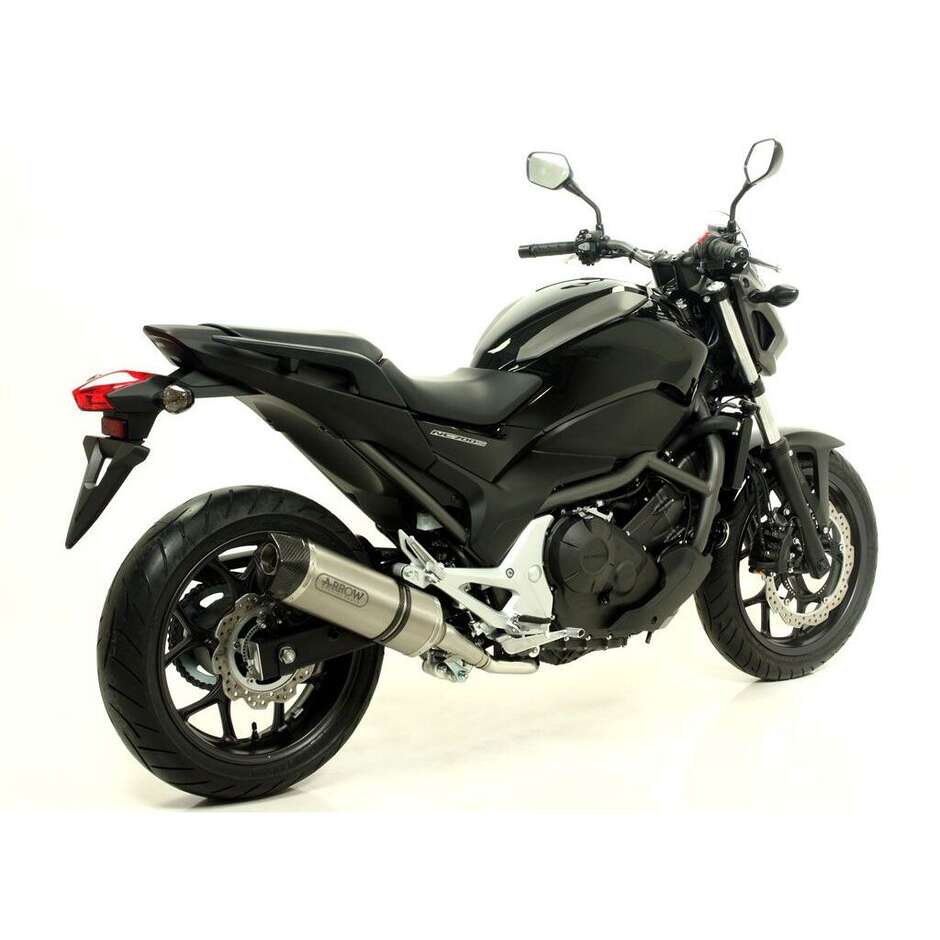 Arrow Race-Tech aluminum exhaust with carby end cap for Honda NC 700 S (12-14); NC 700 X / D Integra (13-14); NC 750 S / XD Integra (14-20)