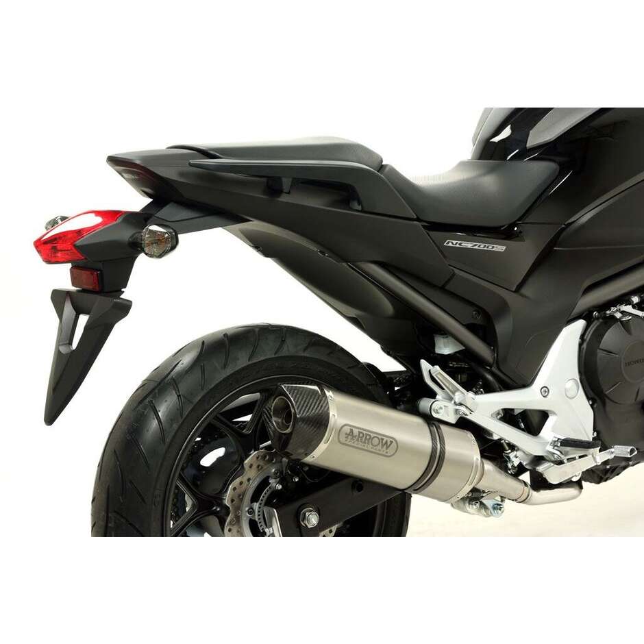 Arrow Race-Tech aluminum exhaust with carby end cap for Honda NC 700 S (12-14); NC 700 X / D Integra (13-14); NC 750 S / XD Integra (14-20)
