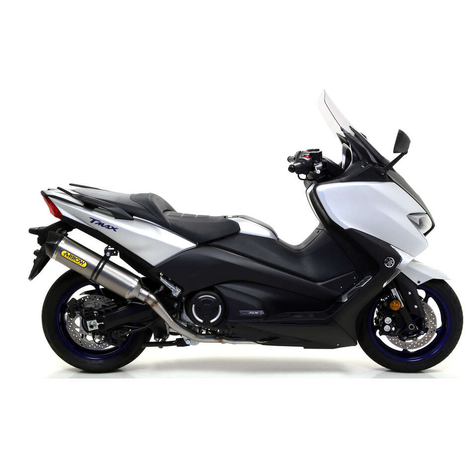 Arrow Race-Tech aluminum exhaust with carby end cap for Yamaha TMAX 530 (17-19) / TMAX 560 (20-24)